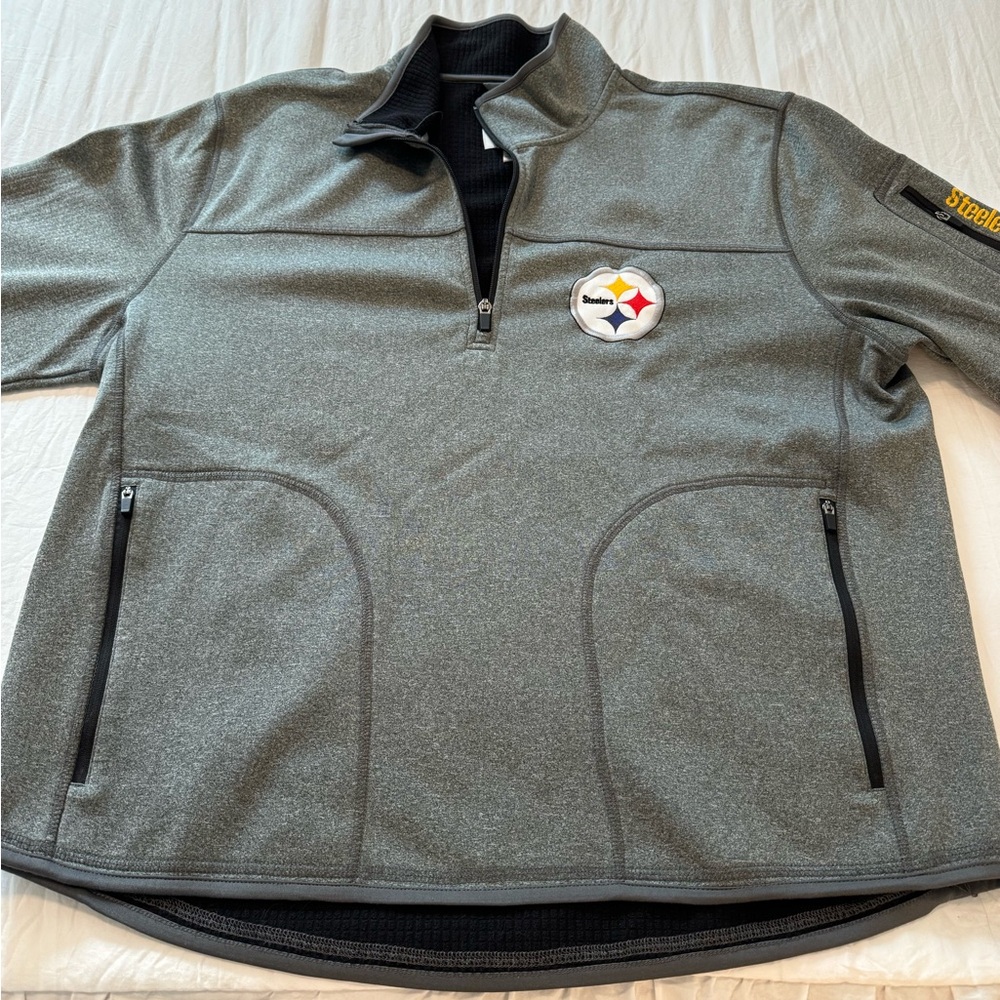 Men’s like new Pittsburgh Steelers Pull over 1/4 zip front Jersey, Size XL